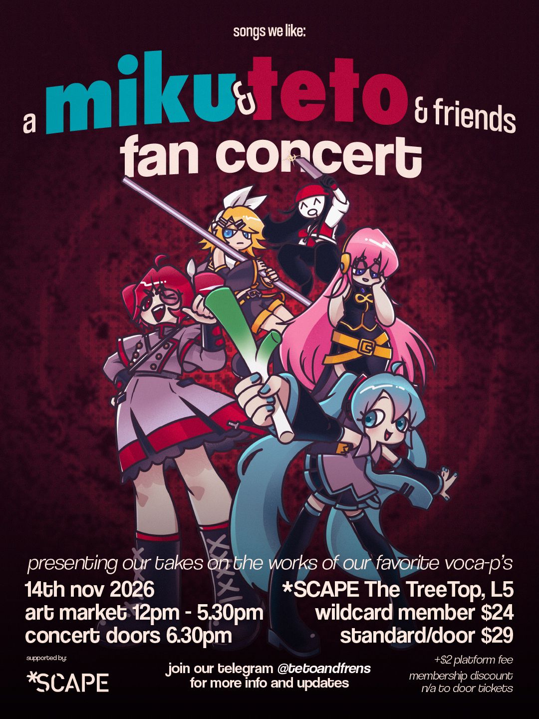 songs we like: a miku & teto & friends fan concert